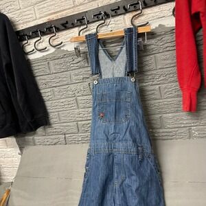 Dickies Mens Denim Bib Overalls Medium Wash Straight Leg FB206MSB Size S